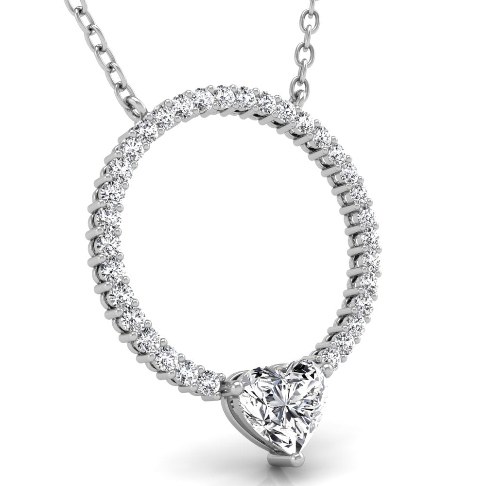 18K Heart Diamond Pendant — RIGHT