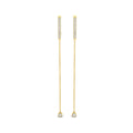 18K Yellow Gold Hoop Drop Diamond Earrings — TOP