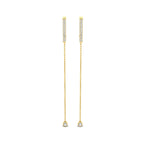 18K Yellow Gold Hoop Drop Diamond Earrings — TOP