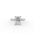 18K Solitaire Radiant Diamond Engagement Ring — TOP