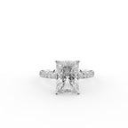 18K Solitaire Radiant Diamond Engagement Ring — TOP