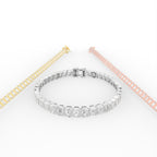 18K Yellow Gold Emerald Diamond Tennis Bracelet — 3 COLOR