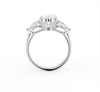 18K Trilogy Pear Diamond Ring — FRONT