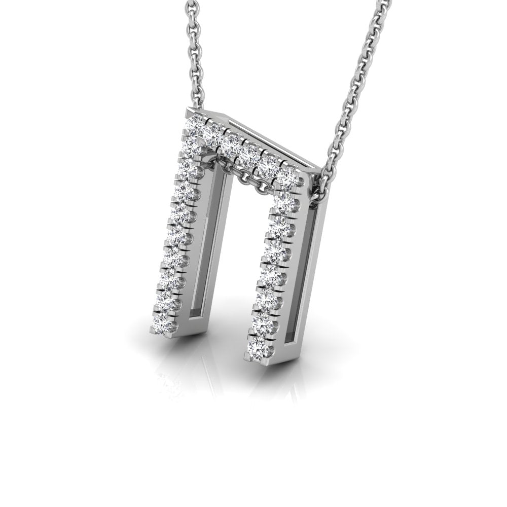 vimg:FJ2944|vimg:FJ1795|18K White Gold Uruz Viking Round Diamond Pendant — 3D VIEW
