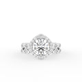 18K Halo Round Diamond Engagement Ring — TOP