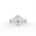 18K Halo Round Diamond Engagement Ring — TOP