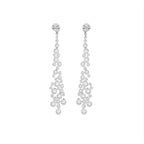 18K Round Cluster Diamond Drop Earrings — BACK