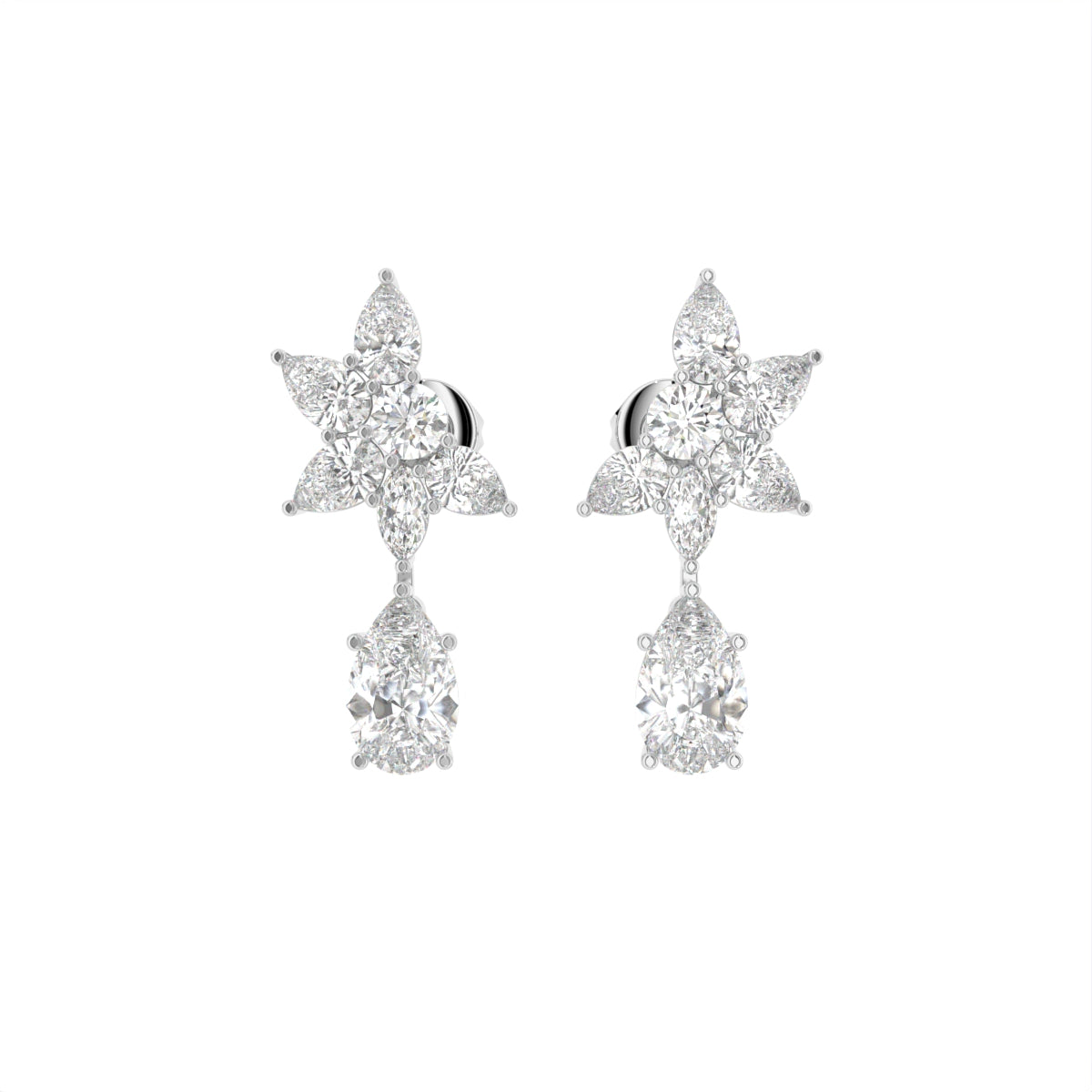 18K Diamond Drop Earrings — TOP