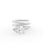 Sterling Silver Pear Diamond Ring — TOP