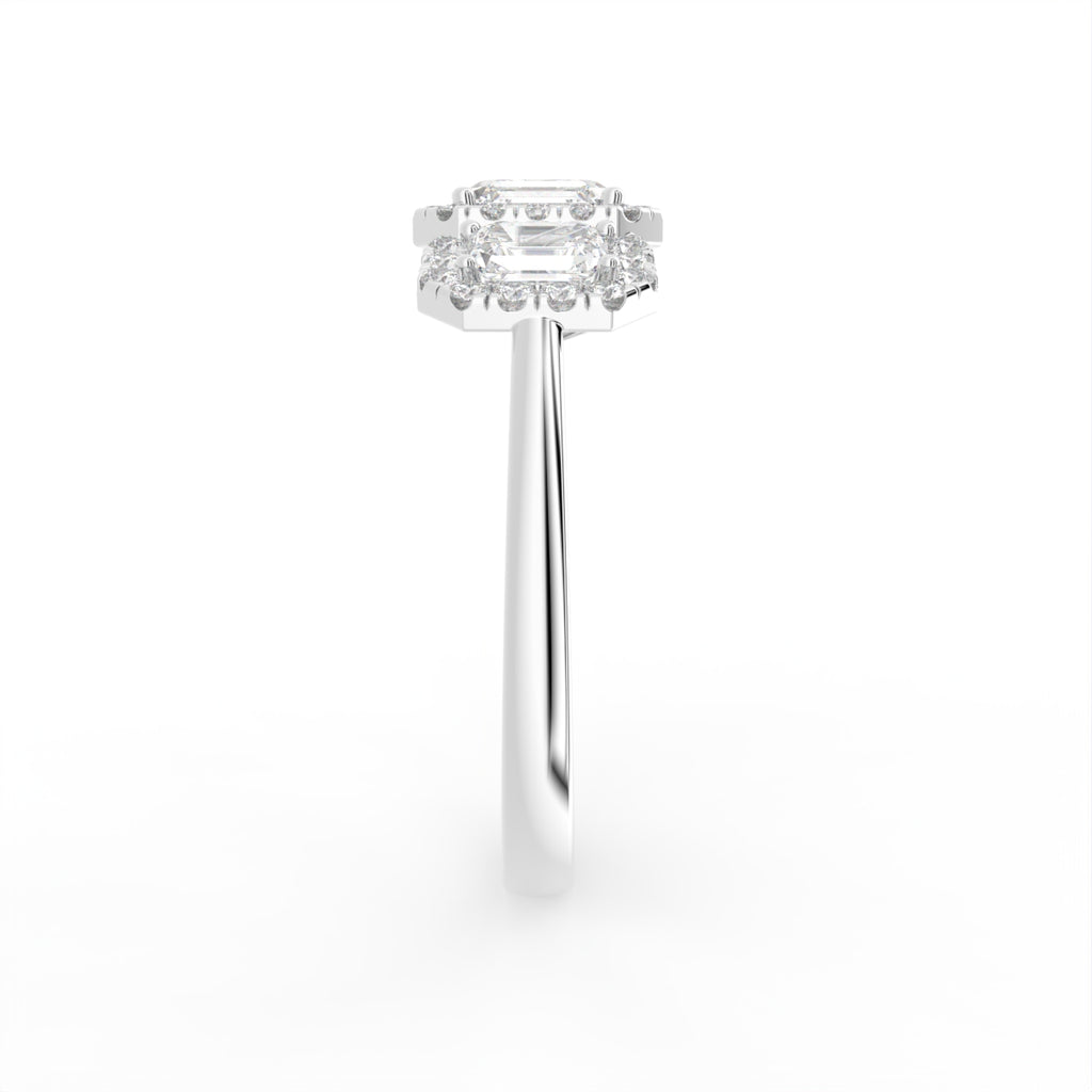 18K Trilogy Diamond Ring — SIDE