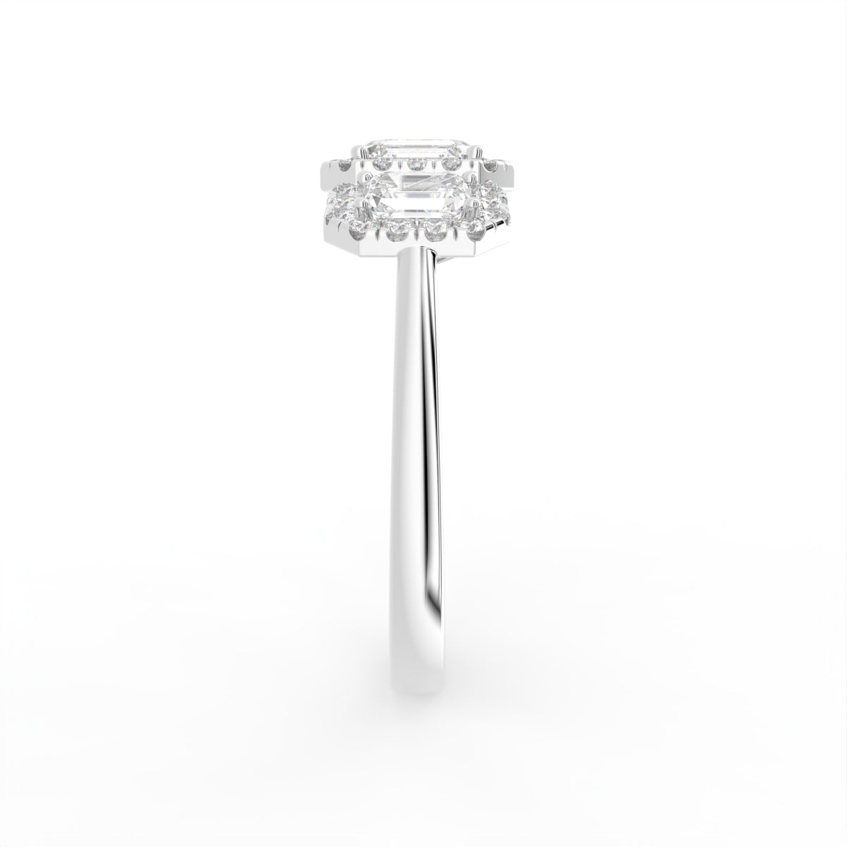 18K Trilogy Diamond Ring — SIDE