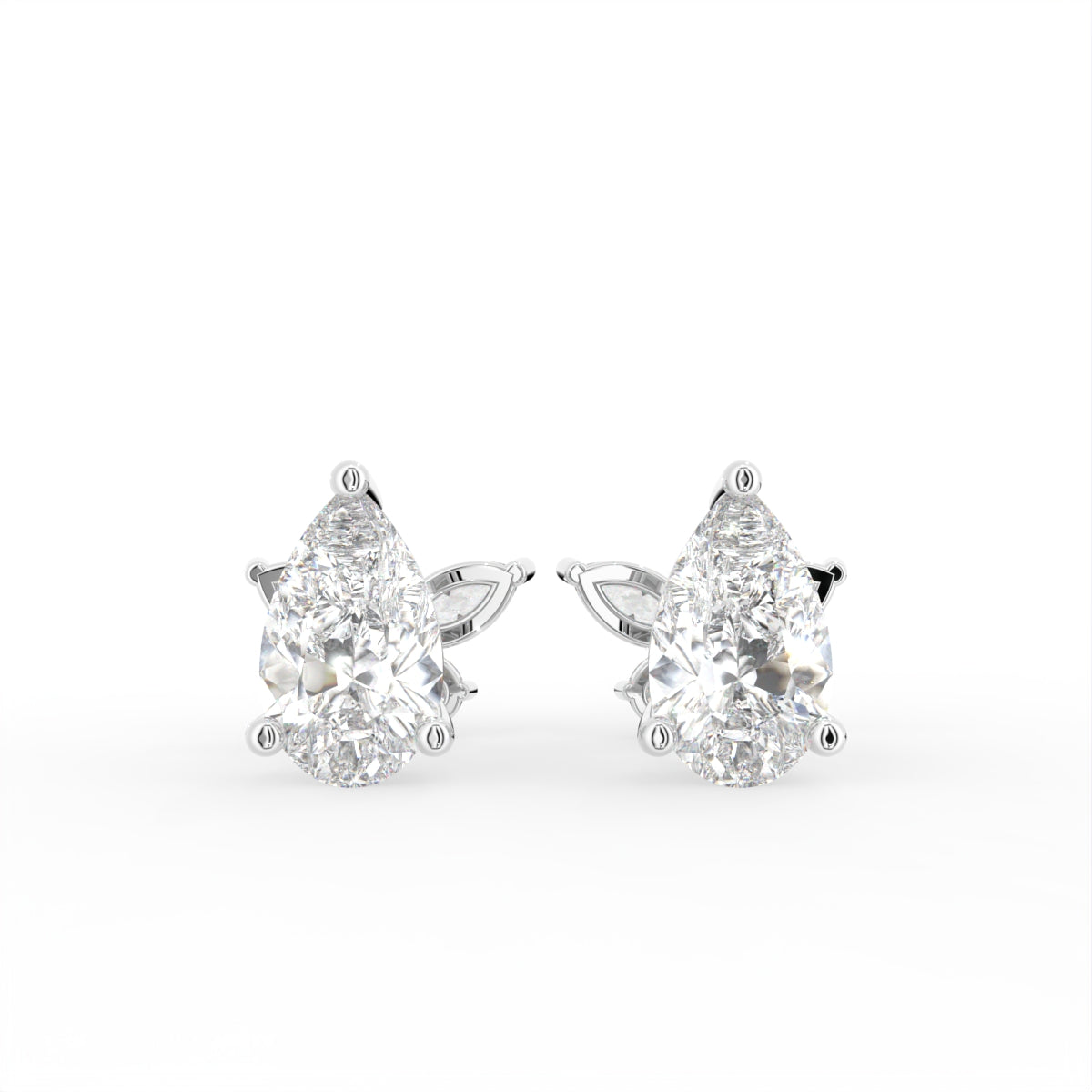 18K Pear Butterfly Diamond Earrings — TOP