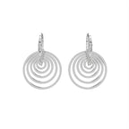 18K White Gold Round Diamond Spiral Drop Earrings — BACK