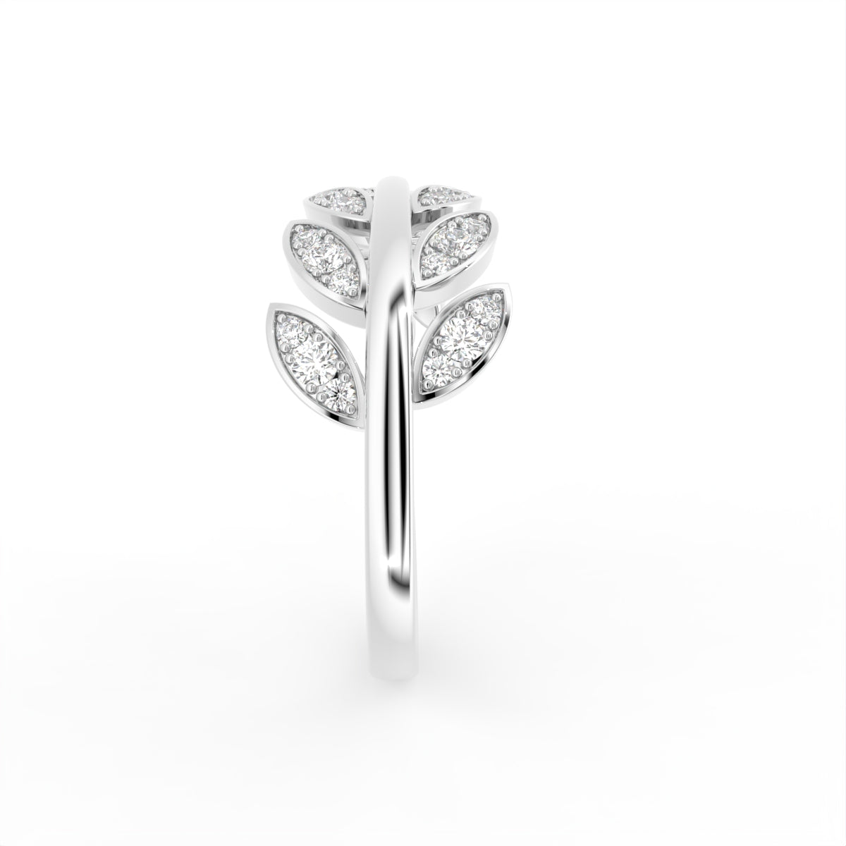 18K Bespoke Cluster Diamond Ring — SIDE
