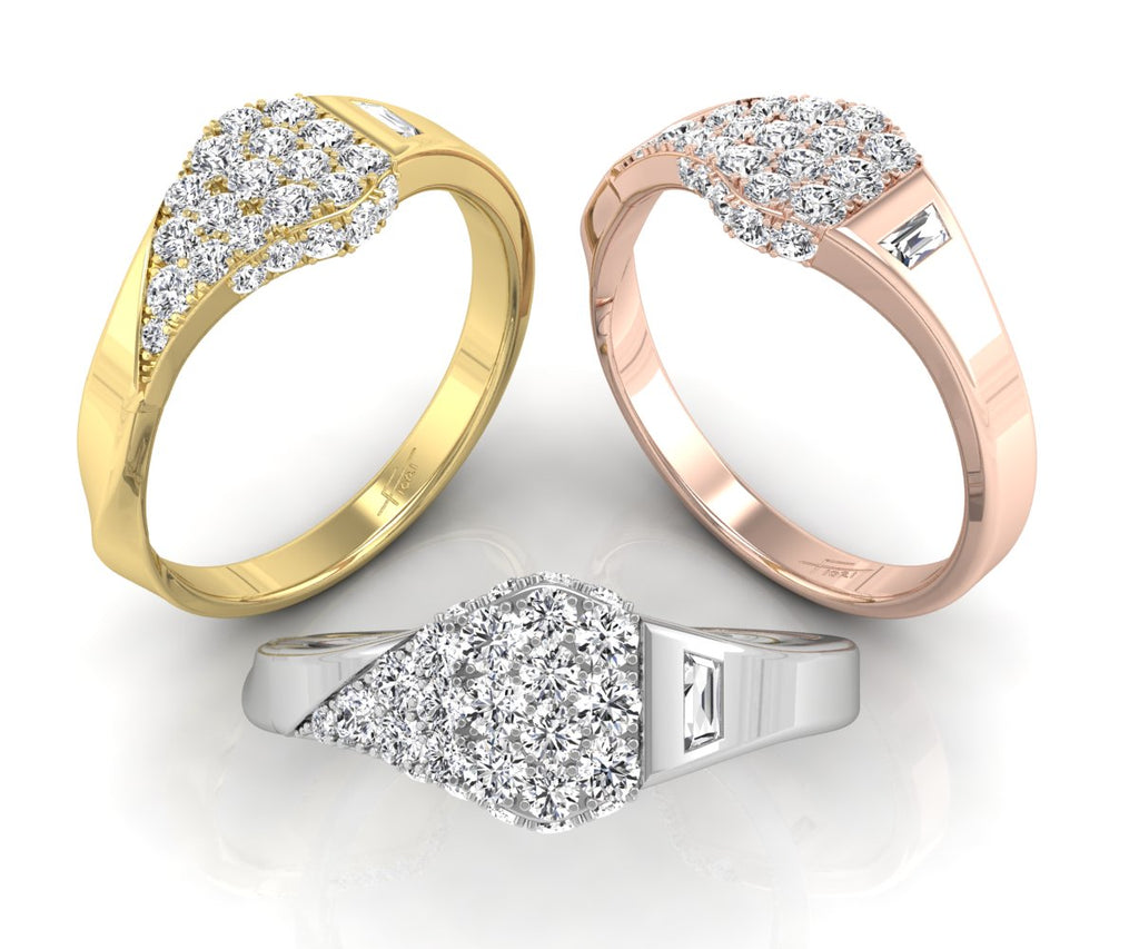 18K Bespoke Baguette Diamond Pave Ring — 3 COLOR