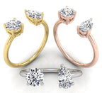 18K Bespoke Pear Diamond Open Ring — 3 COLOR