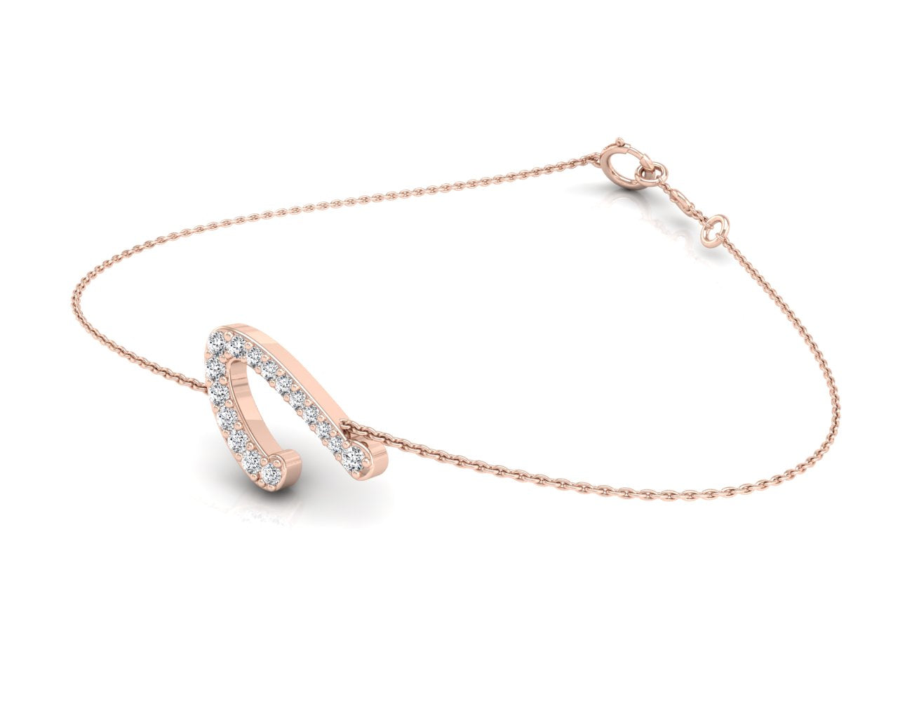 18K Alphabet Diamond Bracelet — 3D VIEW