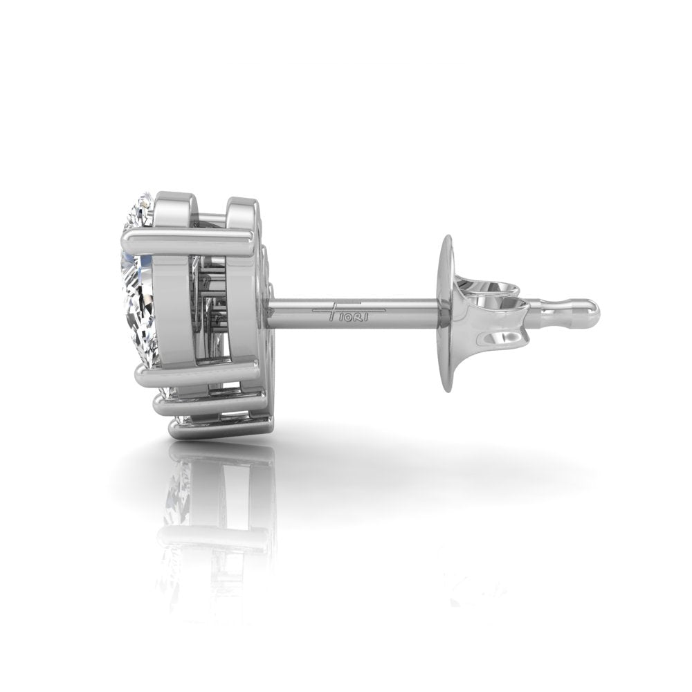18K White Gold Pear Diamond Climber Earrings — SIDE VIEW