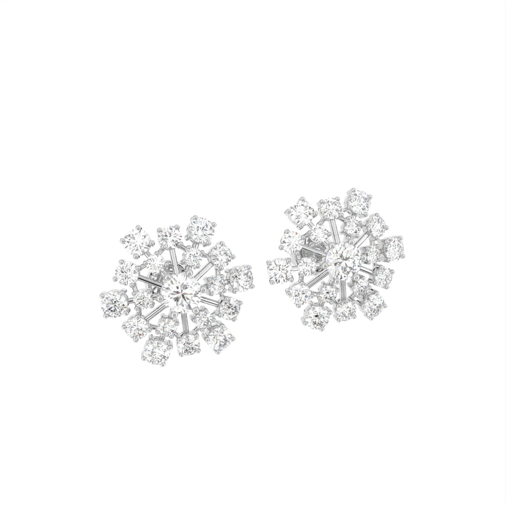 18K Bespoke Diamond Earrings — 3D VIEW
