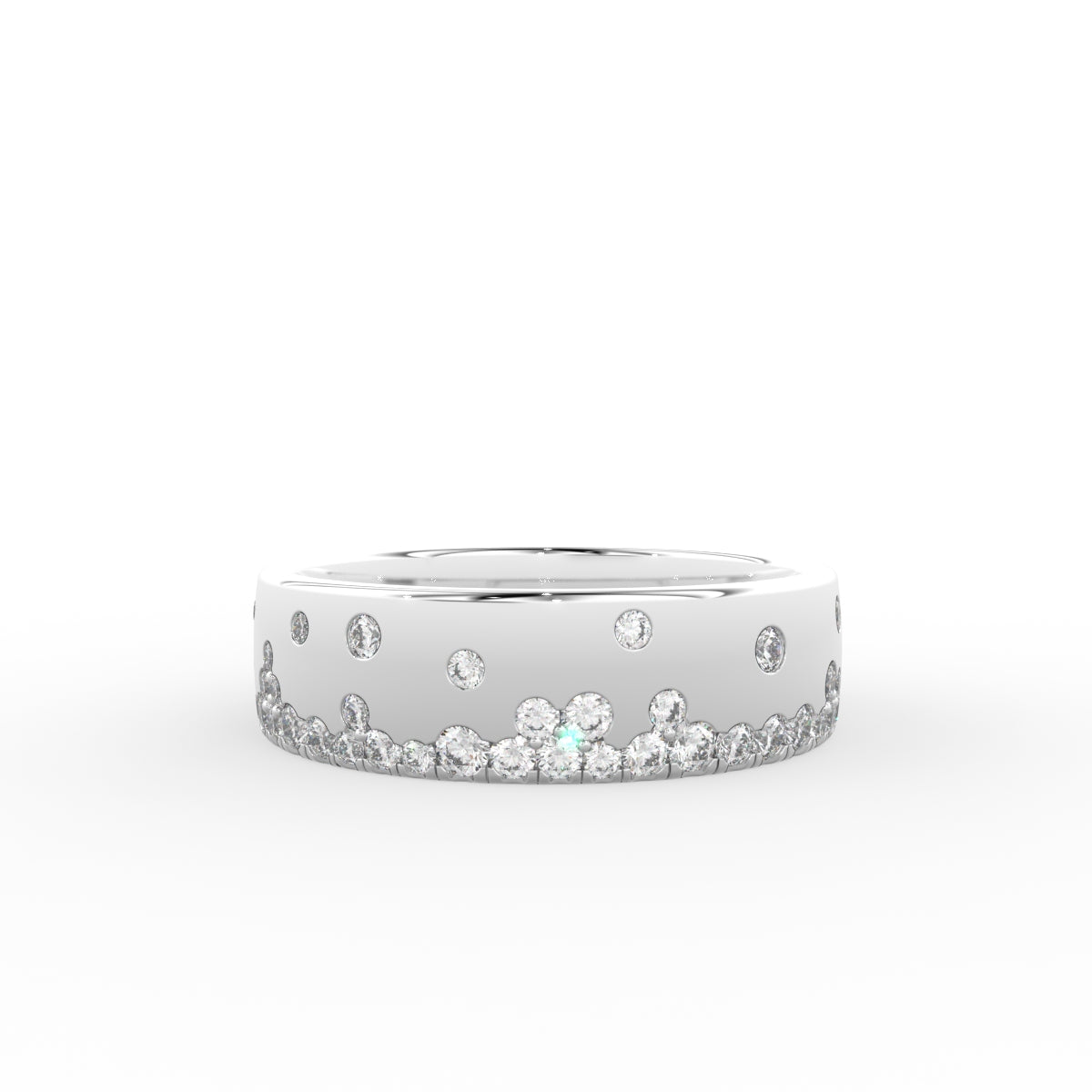 vimg:FJ6630|vimg:FJ6626|18K Round Diamond Band Ring — TOP