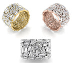 18K White Gold Baguette Diamond Ring — 3 COLOR