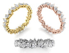 18K White Gold Pear Eternity Diamond Ring — 3 COLOR