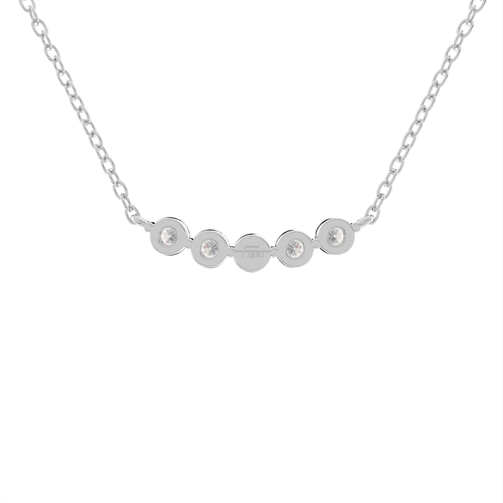 18K Geometric Round Diamond Pendant — BACK