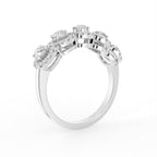 18K White Gold Halo Round Diamond Eternity Ring — 3D VIEW