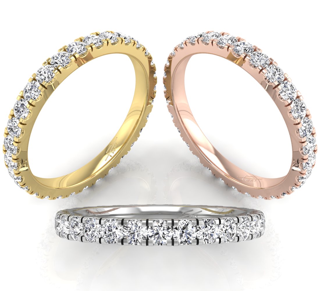 18K Eternity Diamond Ring — 3 COLOR