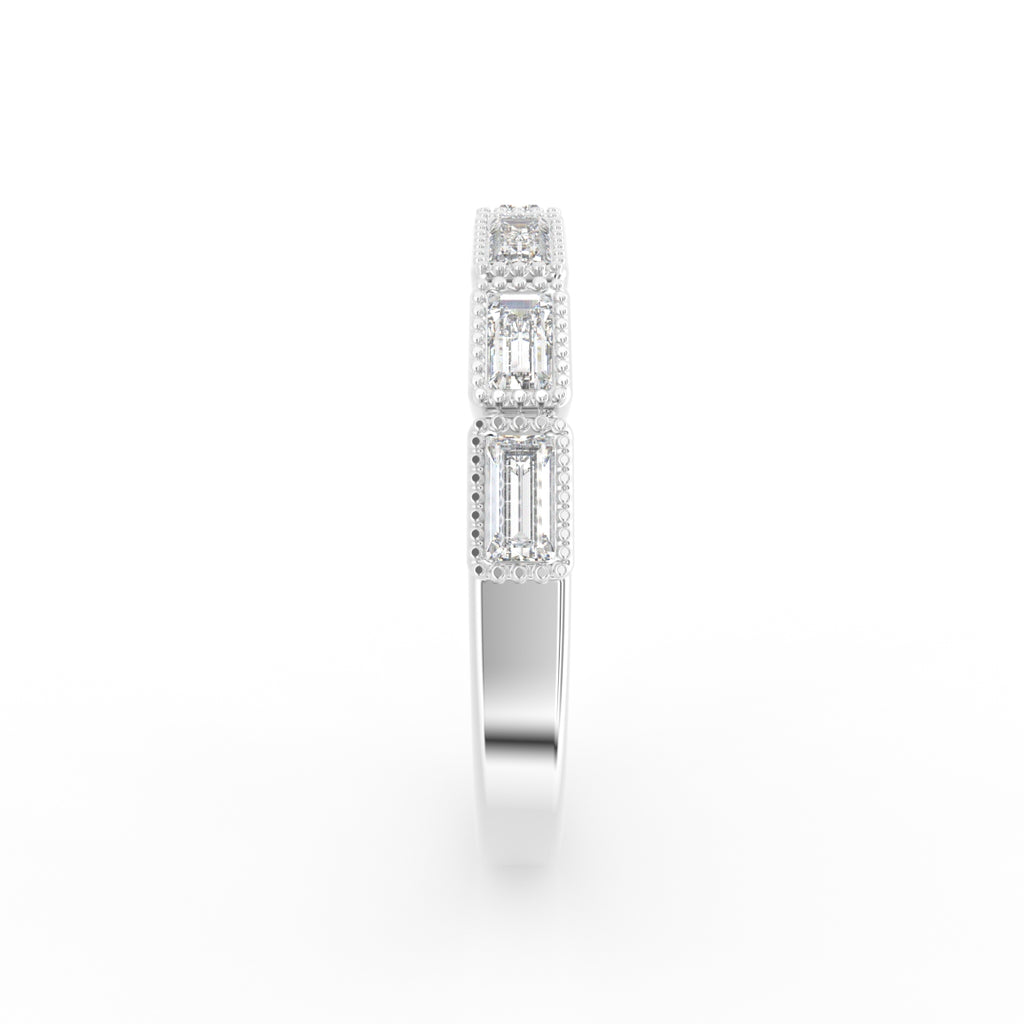 18K Yellow Gold Baguette Eternity Diamond Ring — SIDE