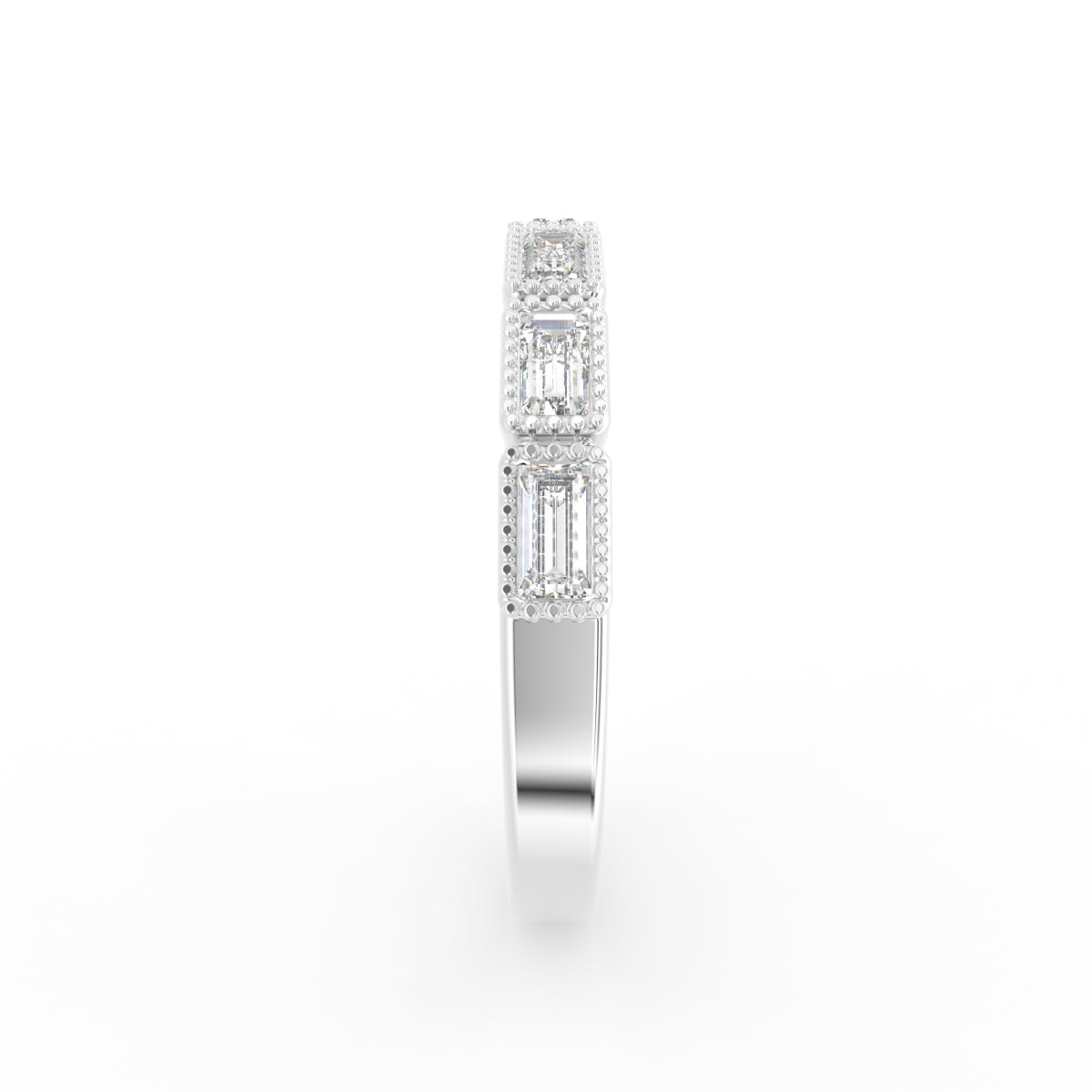 18K Yellow Gold Baguette Eternity Diamond Ring — SIDE