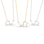 18K Rose Gold Constellation Round Diamond Pendant — 3 COLOR