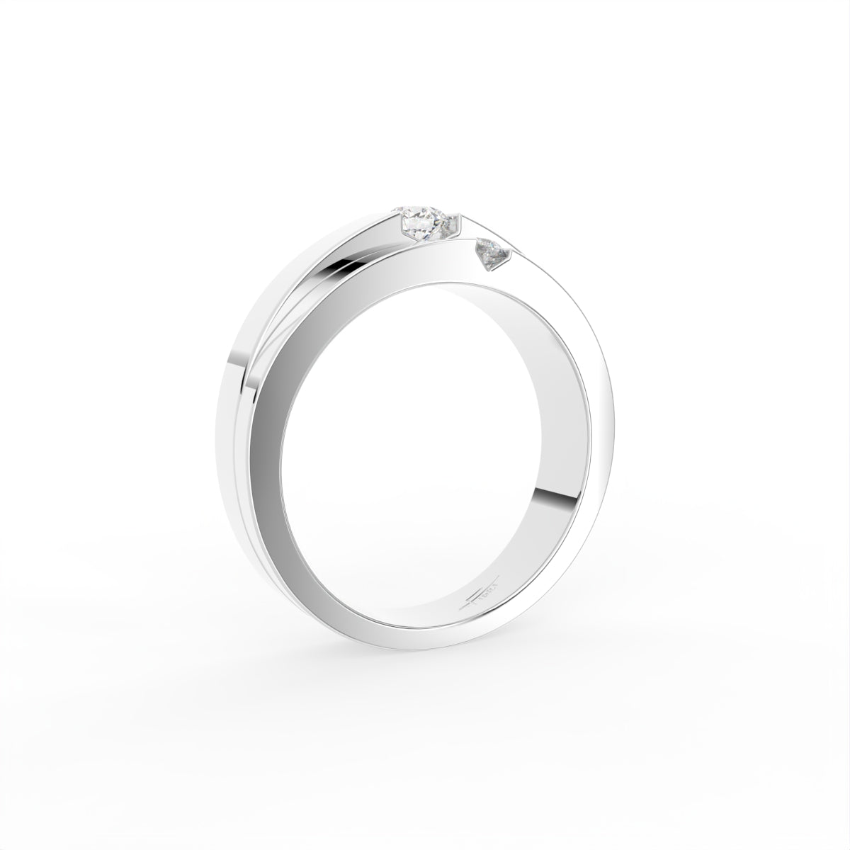 18K Round Solitaire Diamond Ring — 3D VIEW