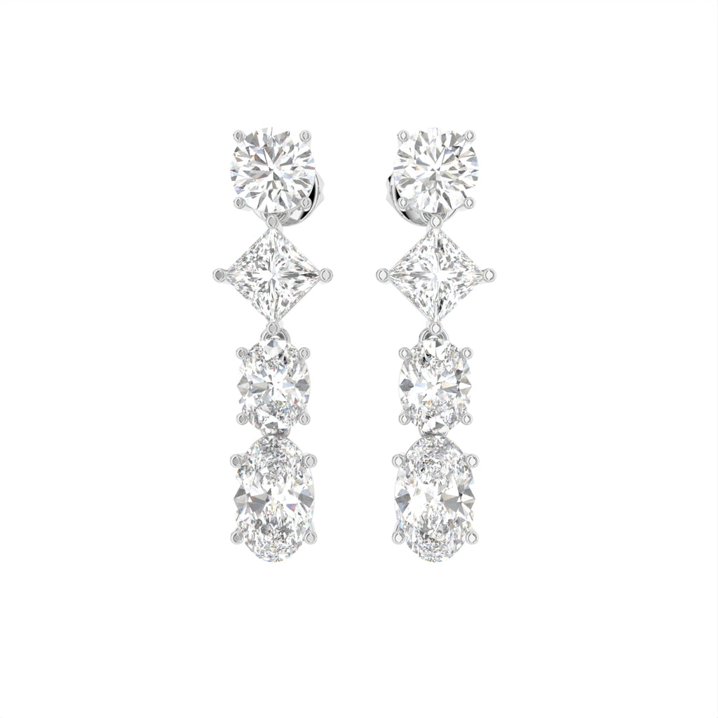 18K Round Diamond Drop Earrings — TOP