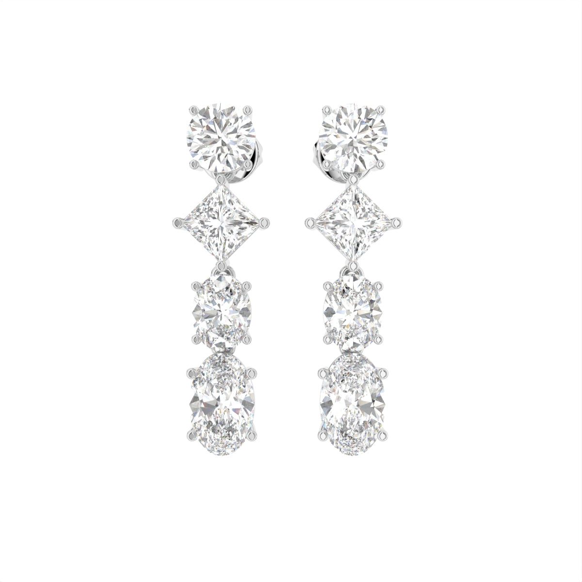 18K Round Diamond Drop Earrings — TOP
