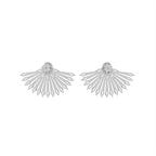 18K Fan Round Diamond Earrings — BACK