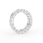 vimg:FJ3909|vimg:FJ4064|vimg:FJ4061|vimg:FJ4062|14K White Gold Eternity Emerald Diamond Ring — 3D VIEW