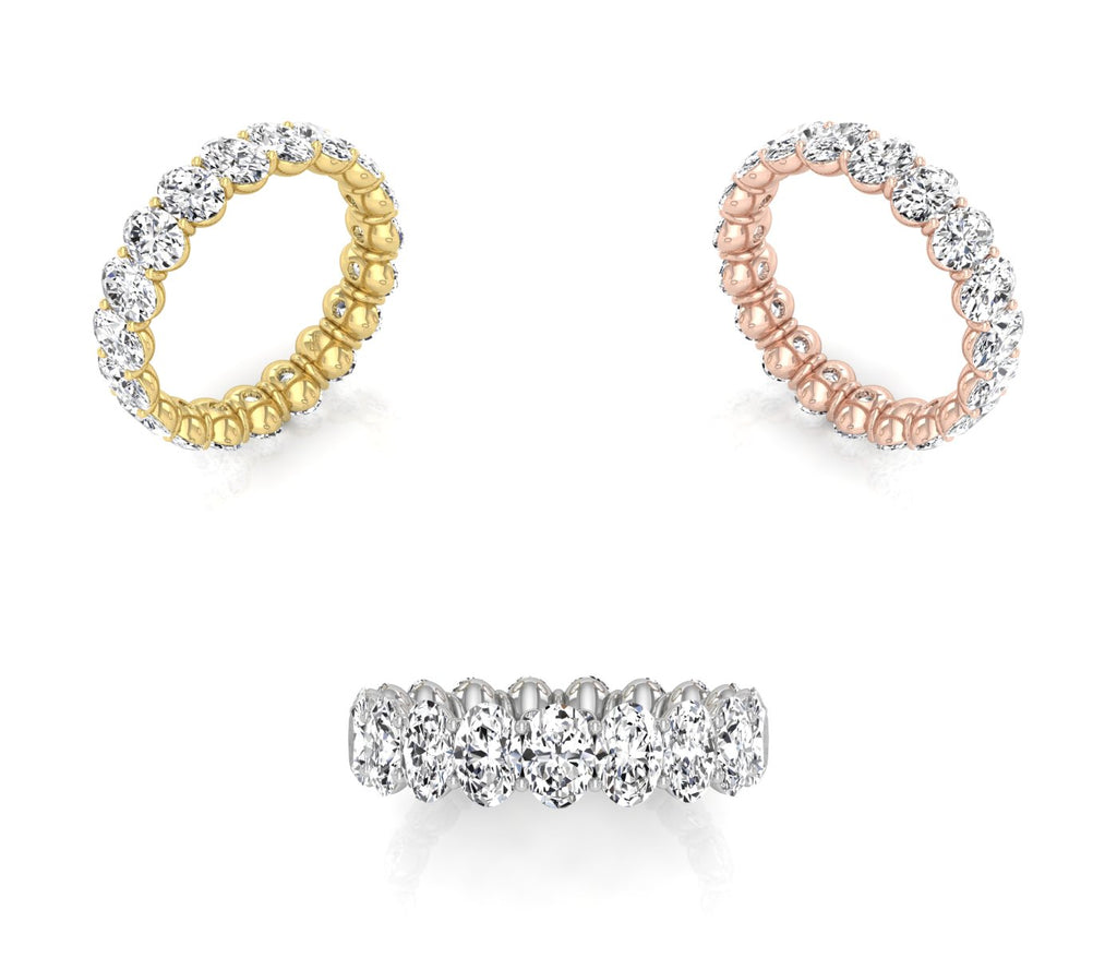 vimg:FJ4094|vimg:FJ4095|vimg:FJ4096|vimg:FJ3872|vimg:FJ3873|vimg:FJ3874|vimg:FJ4092|14K White Gold Full Eternity Oval Diamond Ring — 3 COLOR