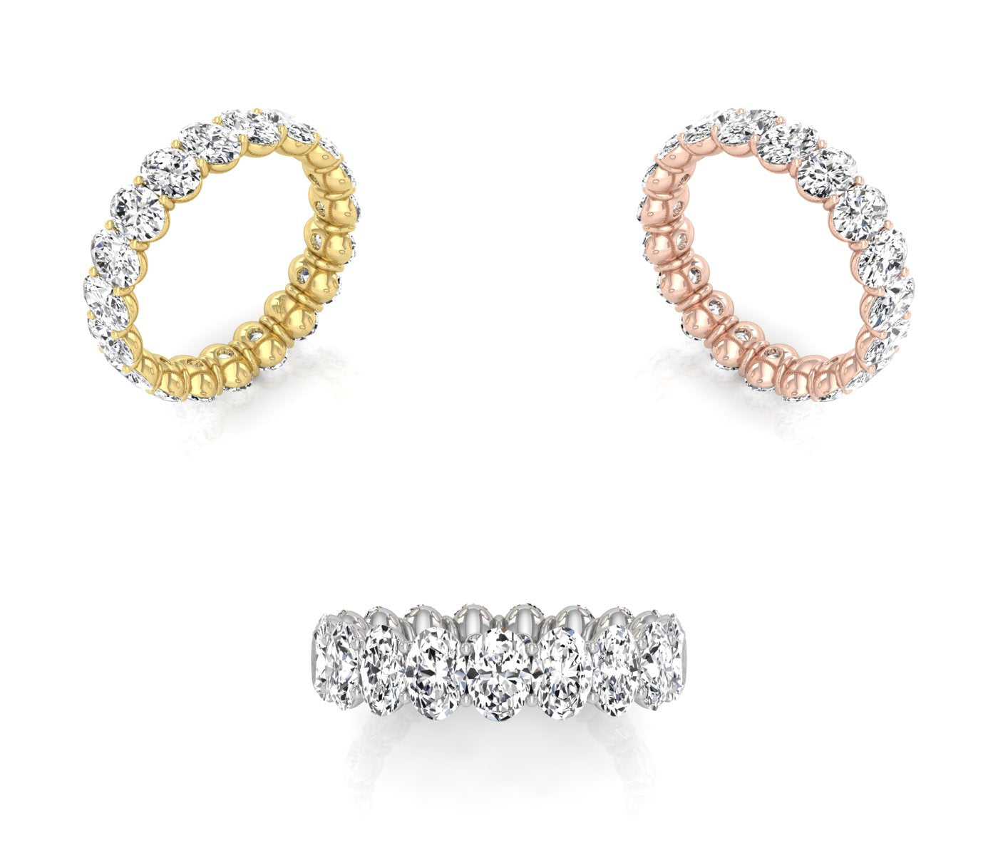 vimg:FJ4094|vimg:FJ4095|vimg:FJ4096|vimg:FJ3872|vimg:FJ3873|vimg:FJ3874|vimg:FJ4092|14K White Gold Full Eternity Oval Diamond Ring — 3 COLOR