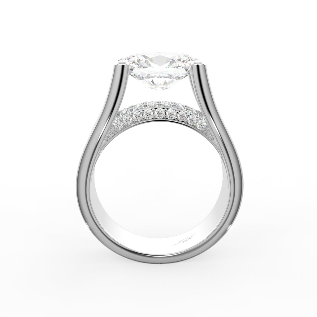 18K Solitaire Oval Diamond Ring — FRONT