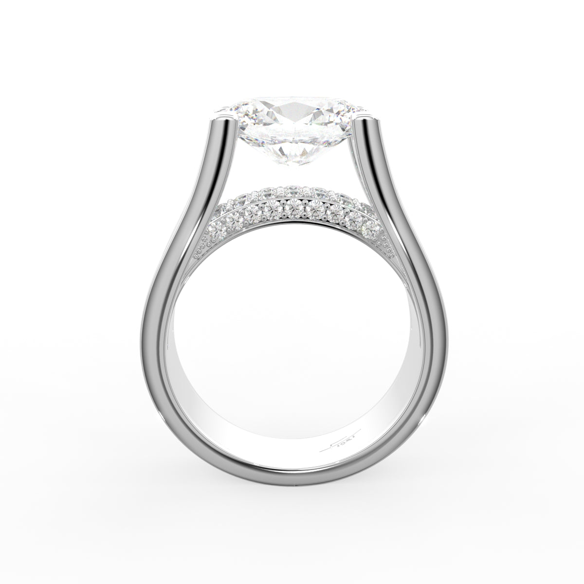 18K Solitaire Oval Diamond Ring — FRONT