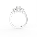 18K Trilogy Cushion Diamond Ring — FRONT