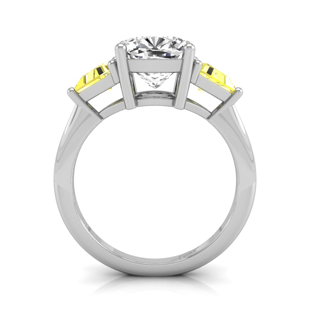 vimg:FJ2399|18K Trilogy Cushion Diamond Ring — FRONT