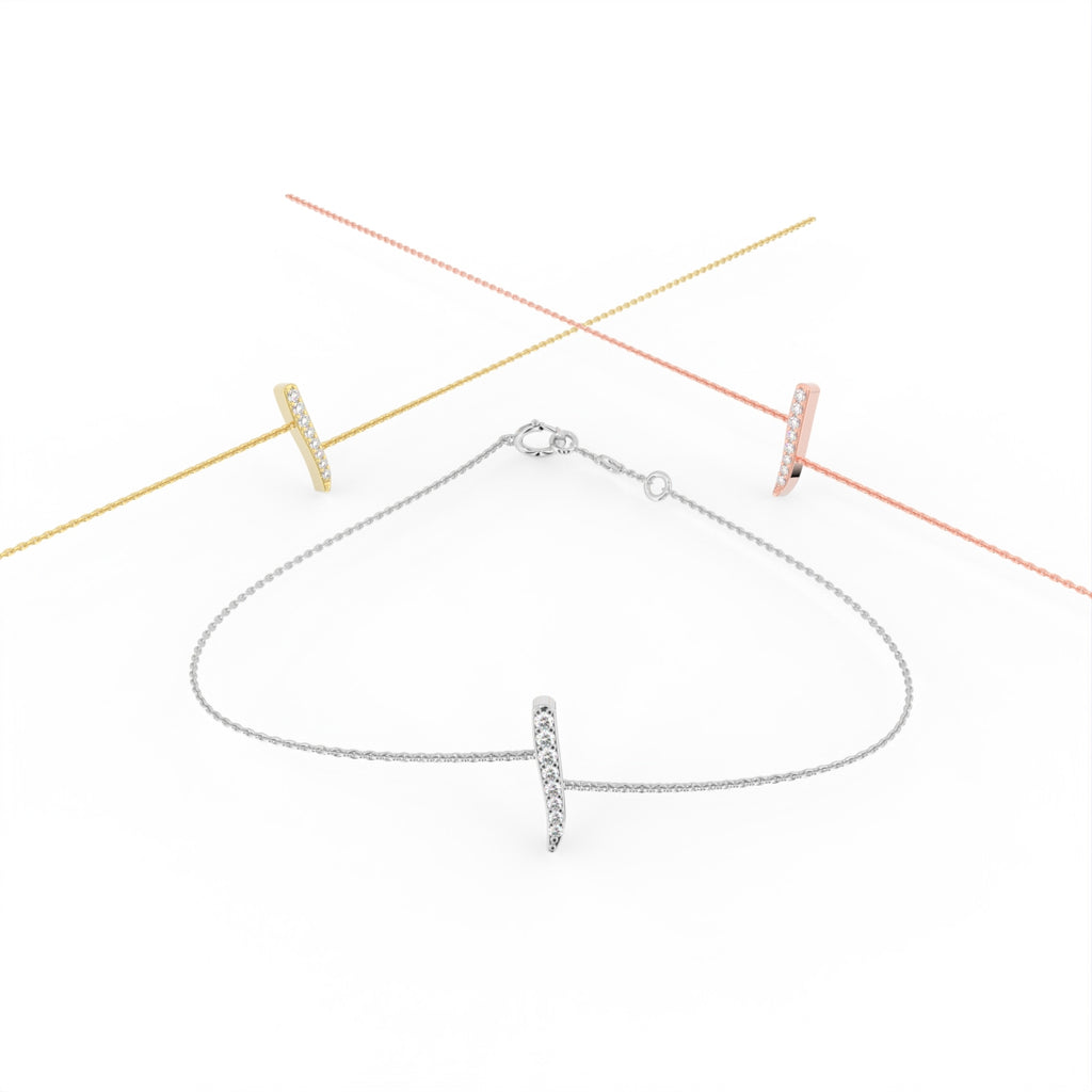 18K Arabic Alphabet Diamond Bracelet — 3 COLOR