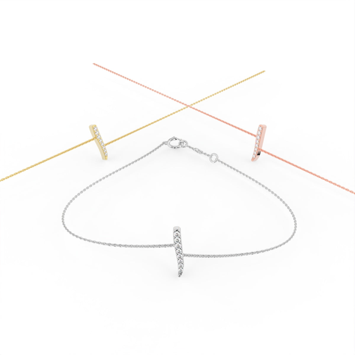 18K Arabic Alphabet Diamond Bracelet — 3 COLOR
