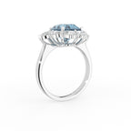 18K Halo Oval Diamond Ring — 3D VIEW