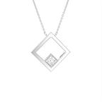 18K Princess Diamond Pendant — 3D VIEW