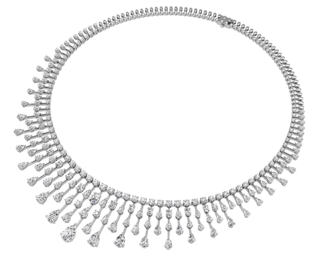 18K Tennis Diamond Necklace — 3D VIEW
