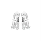 18K Crescent Moon and Stars Diamond Earrings — BACK