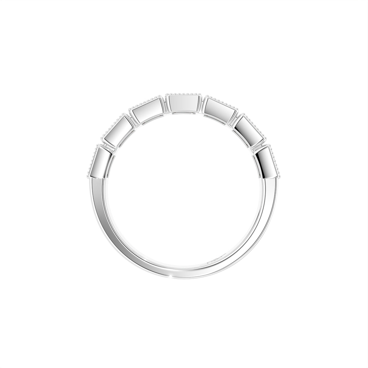 18K Yellow Gold Baguette Eternity Diamond Ring — FRONT